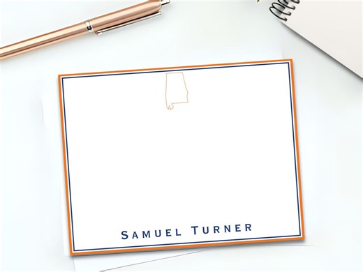 Custom College State Notecards: Personalized Stationery Set, School Colors - Etsy