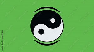 Yin Yang symbol sign logo rotating motion graphics