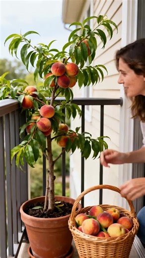 This dwarf peach tree is a game changer🍑🍑#peaches #gardening #homegrown #fruits #planting