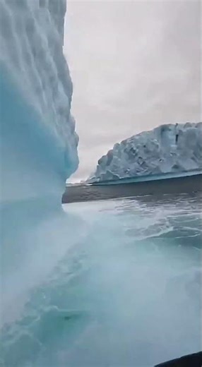 RIB Battles Iceberg Waves in Freezing Polar Seas