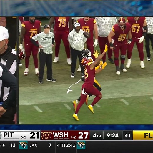 George Pickens catches for a 24-yard Gain vs. Washington Commanders