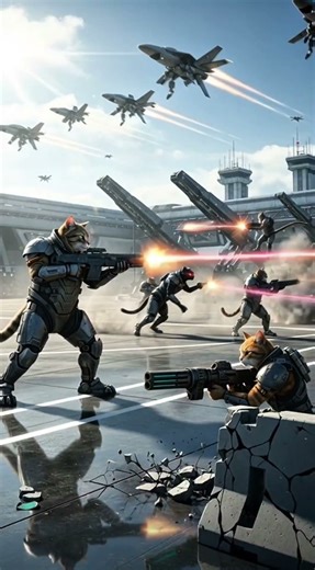 “When Cats Go to War… The Future Isn’t Human 🐾🔫” #FuturisticWar #BattleCats
