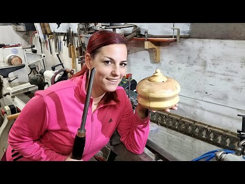 Women Wood turning End Grain Bowl with Lid from Spalted Maple