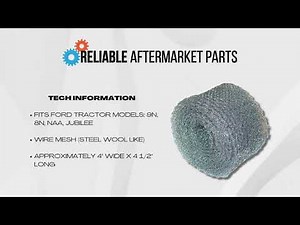 Oil Bath Air Cleaner Filler Material Steel Mesh - Fits Ford Tractor 9N 8N NAA Jubilee