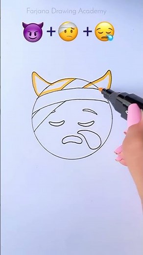 Mix Emoji Drawing || Combine three emojis || Emoji satisfying creative art