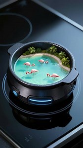 A pink flamingo lagoon cooked in an alien kitchen 👽🦩