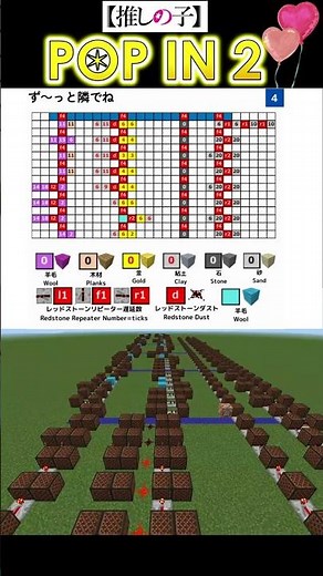 【推しの子】「POP IN2／B小町」のマイクラ音ブロック演奏の作り方 Minecraft Noteblock Tutorial
