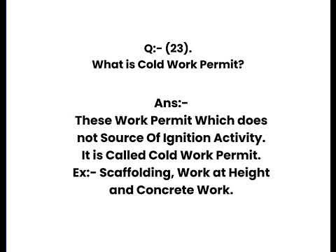 What is Cold Work Permit as per ADNOC WMS
