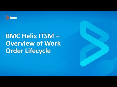 BMC Helix ITSM Work Order Management - Overview of Work Order Lifecycle