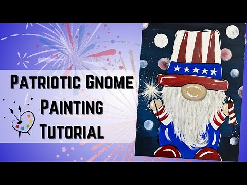 How to Paint a Patriotic Gnome | Step by Step Beginner Acrylic Painting Tutorial