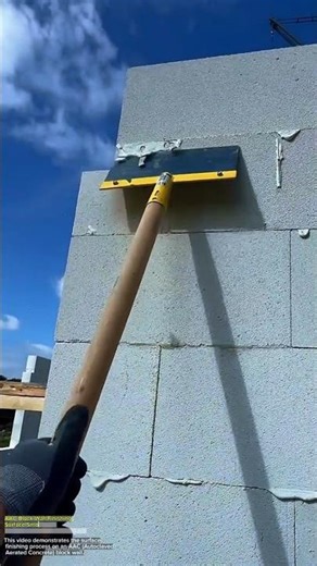 AAC Block Wall Finishing — Surface Smoothing with Adhesive and Blade Tool