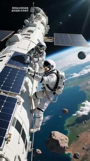 Stunning! Astronauts Working Outside the Space Station, Exploring the Universe 🌌