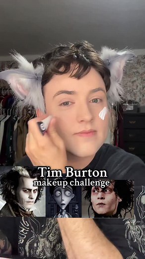 Tim Burton style Makeup Challenge #timburton #halloween #goth | Dinobunny Cosplay