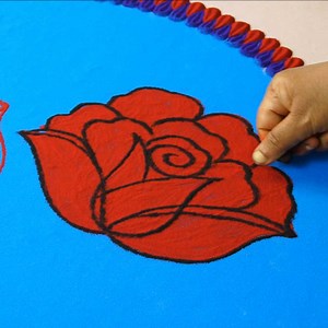 177K views · 2.6K reactions | Creative Freehand Rangoli Designs I used Freehand to Design Rose Flower for this Rangoli, Made with other available things like Glue Bottle and Color Powder. #rangoli #Simplerangoli #rangolibyjayanthig #satisfyingvideo #satisfying #relaxingvideo #relaxing #Hobbyideas #jayanthig #rangolidesign #diydecor #rose | Simple Rangoli | Facebook