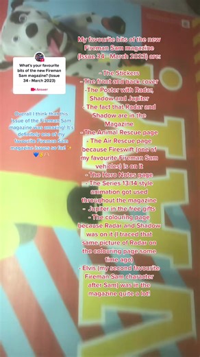 #answer to @🔥FiremanSamSquad🔥 bro Radar and Shadow and Elvis was in this magazine quite a lot! I loved this month’s issue! It was amazing! It is one of my favourite magazine issues so far! :)