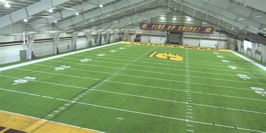 CMU completes new turf field upgrade to indoor practice facility