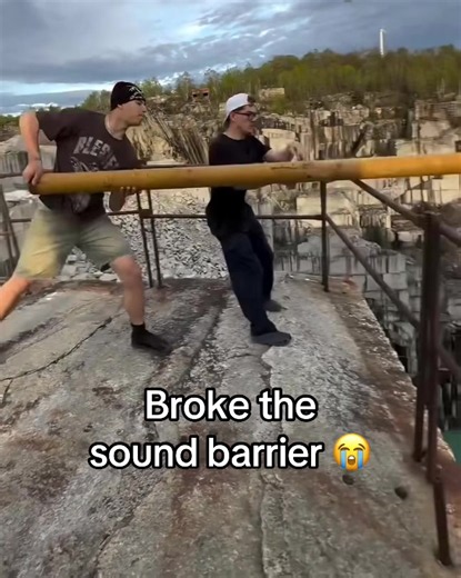 400 FOOT DROP 😳 (cliffxplor3r/IG) #cliff #sound #drop #water #pipe | people breaking sound barrier