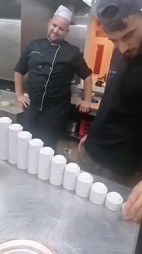 Building a Perfect Cup Pyramid in the Kitchen