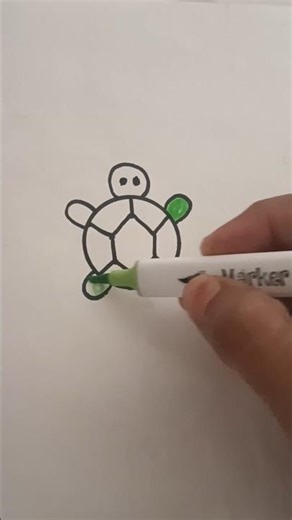 🐢 Easy Tortoise Drawing & Coloring | Step-by-Step for Kids #drawing #shorts