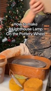 Making a lighthouse lamp on the pottery wheel 👇
