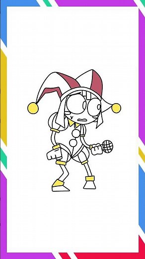 Drawing Pomni The Amazing Digital Circus Cartoon Easy