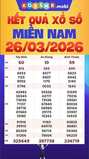 Kết quả xổ số miền Nam ngày 26/3/2026 - XS miền Nam - XSMN thứ 5 - xosomiennam