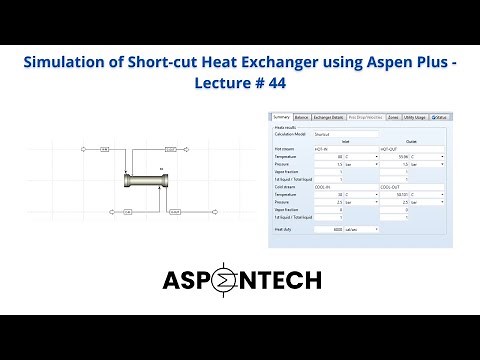 Simulation of Short-cut Heat Exchanger using Aspen Plus - Two Case Studies - Lecture # 44