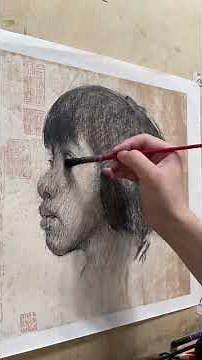 Pencil Drawing | Full Side Profile Portrait of a Young lady