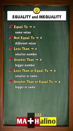 Equality and Inequality Cheat Sheet