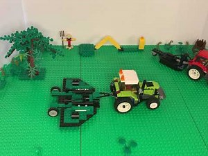 Lego farming, boom mower, bush hog and bat wing mower tractor implements