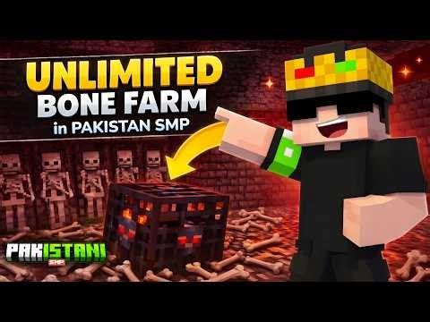 I Built a Skeleton Spawner Farm in Pakistan SMP | Minecraft Bone Farm