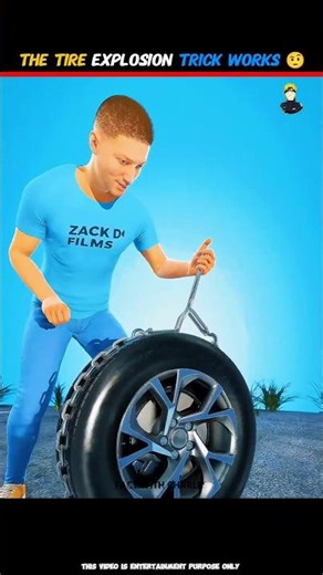 The Tire Explosion Trick Works 🤨 | 3D Animation #shorts