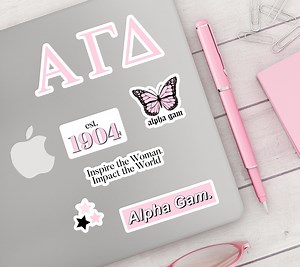 ALPHA GAMMA DELTA Sorority Sticker Pack Blue Butterfly Bid Day 2025, Rush Merch, Big Little Gift | Laptop Decor | Stationery - Etsy