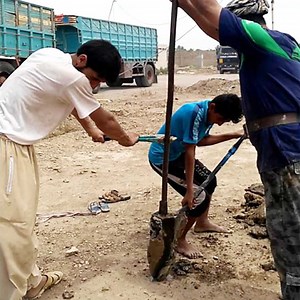 18K views · 97 reactions | Drilling a water well with a manual machine | Machinery Over Time | Facebook