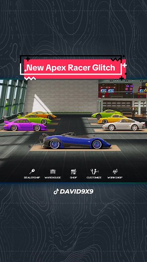 New Apex Racer Glitch 🔥 Tested on Android, game version v0.7.20 #CapCut #apexracer #pixelcarracer #pagani #porsche #gaming #david9x9