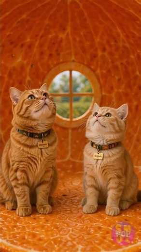 Whimsical Orange Playhouse Filled with Curious Kittens! 🧡🐾