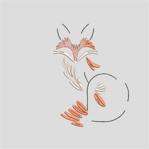 Floral Fox Embroidery Design, Woodland Animal Embroidery Pattern, Cute Fox Embroidery File, Forest Creature Embroidery - Etsy