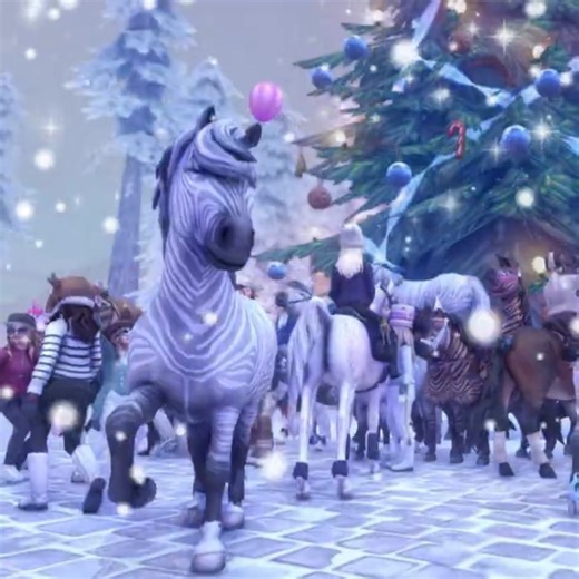 Star Stable Online Winter Festival 🎄 Zony Christmas Concert at the Winter Village Yule Tree