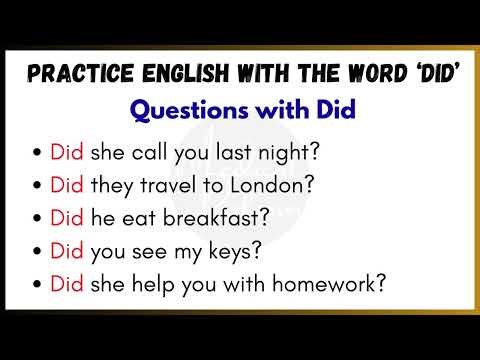 50 Practice Sentences with “Did” | English Speaking Practice | Past Tense Made Easy