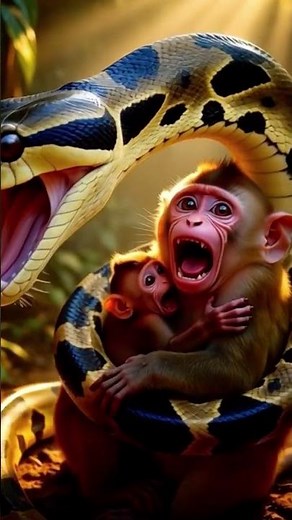 #viralvideo When a Python Attacked a Monkey 😭💔 | Real Jungle Story #Shorts”