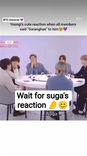 when all members said 'saranghe' to Suga 😊#bts #suga #reaction #btsreaction #shorts