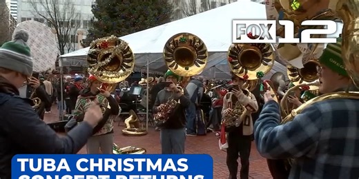 Tuba Christmas Concert returns to Portland’s Pioneer Square for 33rd year