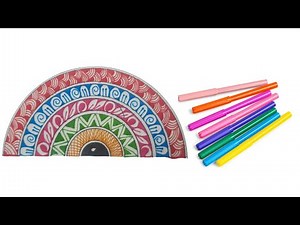 “Mesmerizing Semi-Circle Mandala Design | Easy Pattern Art for Beginners 🎨✨”