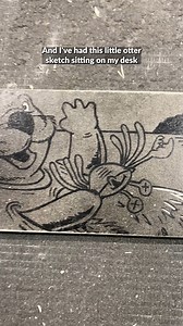 Here is how the tiny little otter reductive relief print came to life! #lino #linocut #printmaking #printmaker #tinyart #artist #contemporaryart #affordableart #otter | Noosh Studios