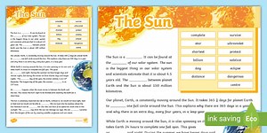 The Sun Cloze (Activity Worksheet)