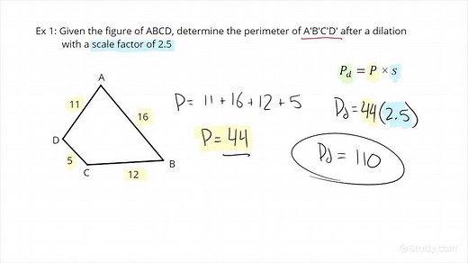How to Find the Perimeter of the Figure After Dilation | Geometry | Study.com