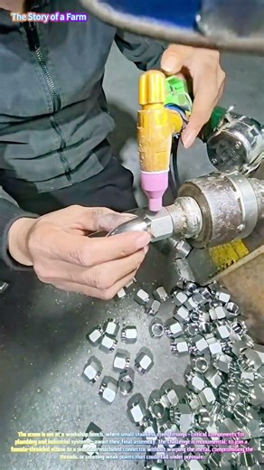 Watch a Master Craftsman Fuse Stainless Steel Fittings with Perfect Control! 🔥⚙️↓