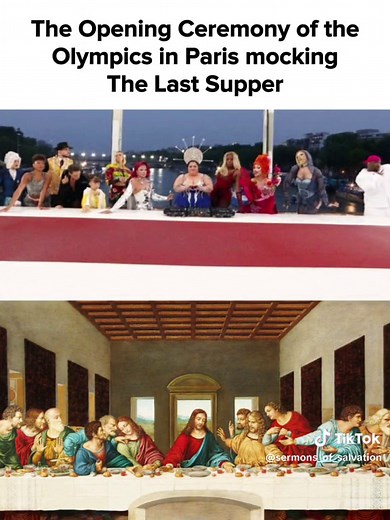 The opening ceremony of the Olympics in Paris mocking the Last Supper. #jesusisking #jesuschrist #christianity #christiantiktok #orthodoxchristian #paris2024 #foryoupage