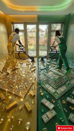THIS DOUBLE FLOOR IS INSANE! 💰💚😱 Gold Bar & Cash Stack Epoxy Luxury Floor ✨💎 #epoxy #epoxyfloor