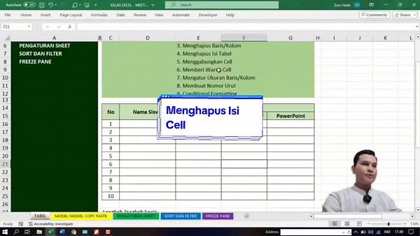 Cara Menghapus Isi Cell di Ms. Excel dengan Mudah